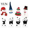 Christmas Blessing Word Sets Wooden Tiered Tray Decor, Santa Reindeer Snowman Figurines Seasonal Window Display Props for Holiday Tabletop Decorations
