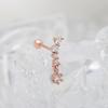 Cubic Angel Wing 14K Rose Gold Needle Piercing Drop