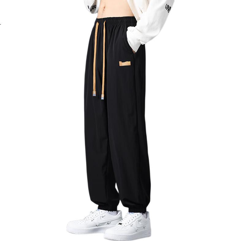 Mianzhi Men's Pants Hong Kong Style Casual Straight-Leg Draped Wide-Leg Loose Versatile Sports Trousers Dark Gray Straight-Leg M