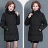 Новое модное осенне-зимнее женское теплое однотонное пальто с капюшоном и утепленной подкладкой средней длины для мам
