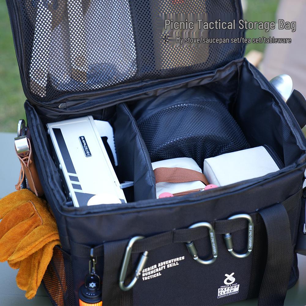 Сумка для хранения на открытом воздухе 30 л для посуды и газовых баллонов - Противоударная сумка для кемпинга и пикника