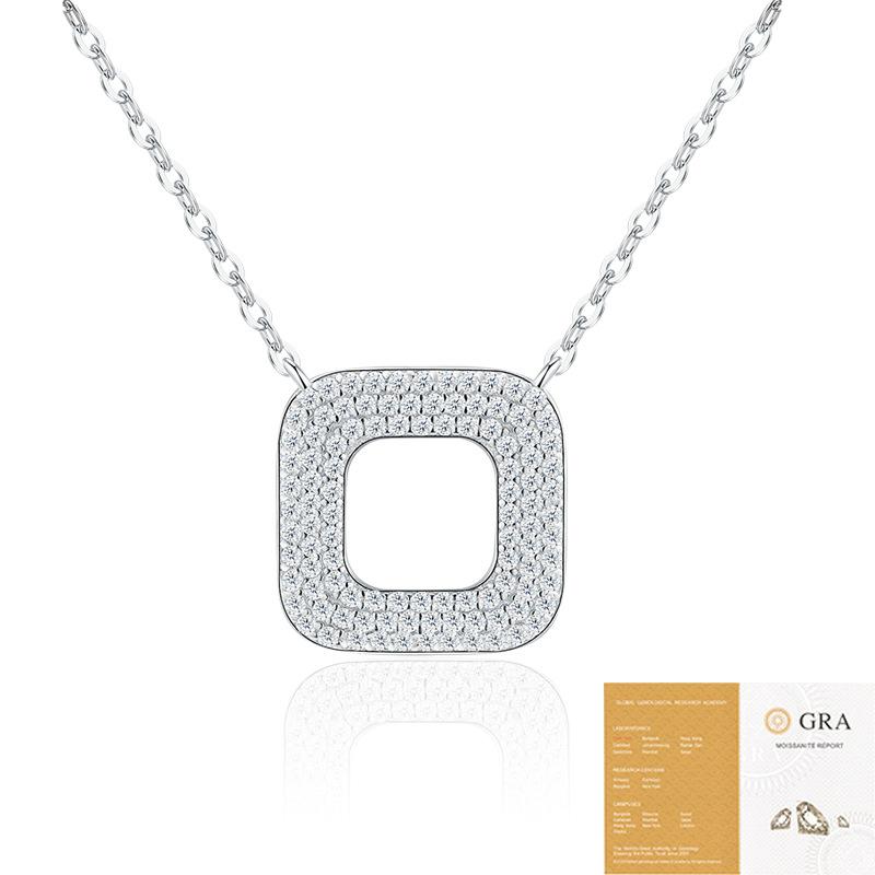 WUIHA Vintage 100% 925 Sterling Silver Real GRA Moissanite Diamond Pendant Necklace Wedding Engagement Fine Jewelry Wholesale
