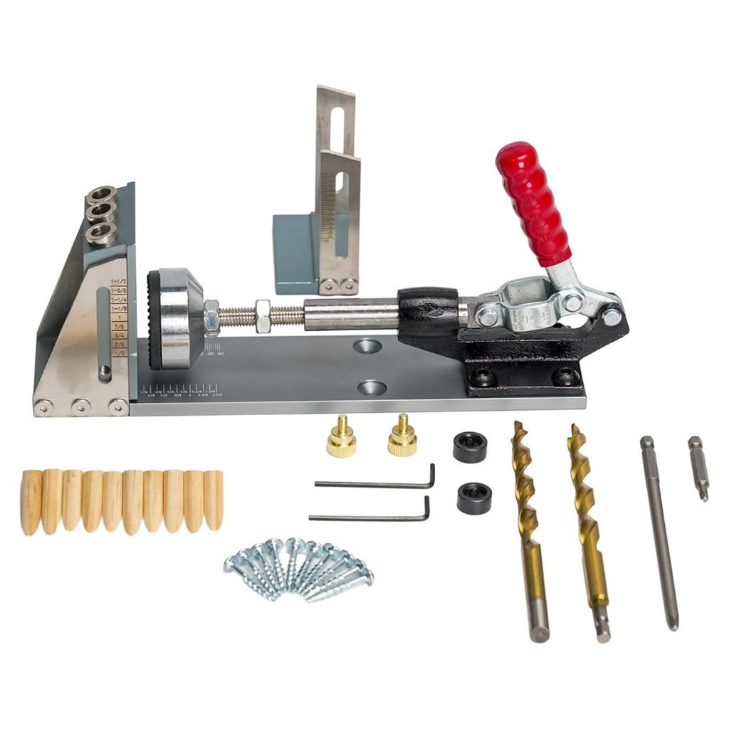 Деревообрабатывающий сверлильный зажимной инструмент Новый деревообрабатывающий локатор косых отверстий Алюминиевый сплав Сверло Джиг для карманных отверстий