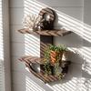 Wooden Anchor Design Wall Shelf Nautical Style Display Rack Suspended Shelf  Bathroom