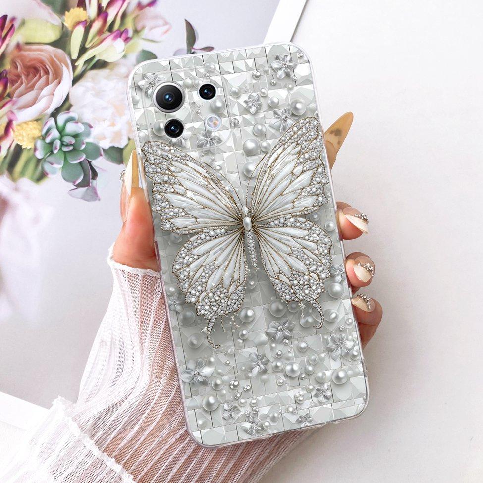 Clear Casing For Xiaomi Mi 11 Lite 4G Cover For Xiaomi Mi 11 Lite 5G Case Cute Cat Fashion Butterfly Funny Painted