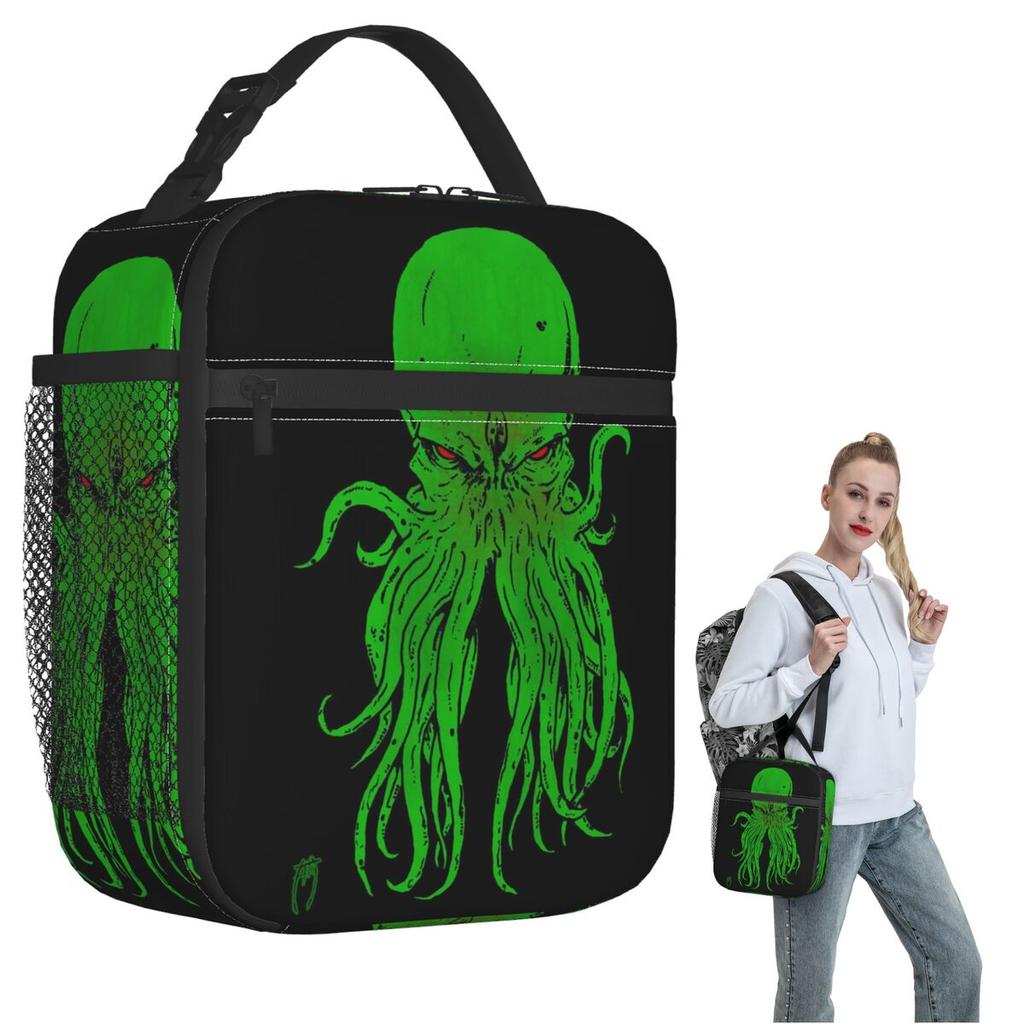 Cthulhu Octopus Sea Monster Vintage Insulated Lunch Bag for Women Children Portable Food Boxes Thermal Lunch Box Tote