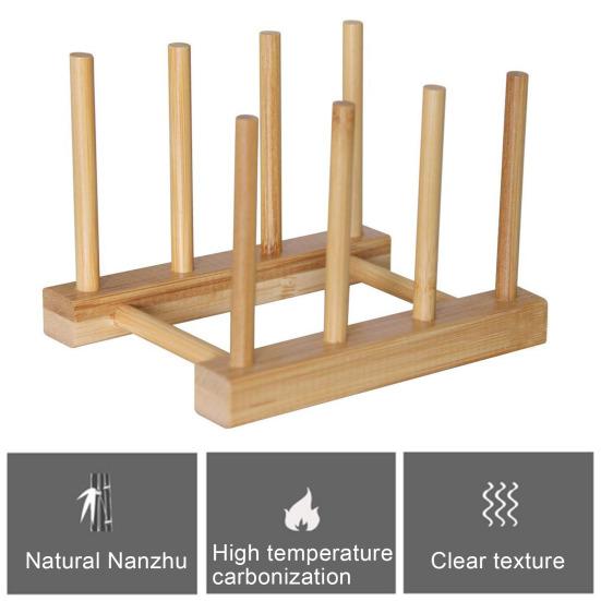 Кухонная полка для хранения, бамбуковая противоскользящая пластина, крышка кастрюли, миска для посуды, держатель для сушки, разделочная доска, дренажная подставка