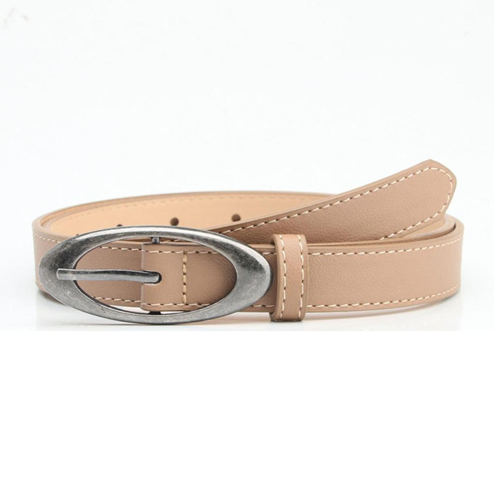 Fashion PU Leather Belt Alloy buckle Elliptical Buckle Waistband Thin Jeans Belt Women