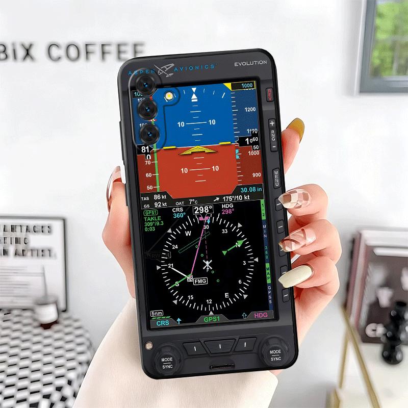 Aircraft Instrument Cockpit Radar Soft Phone Case for Samsung A17 A37 A57 A16 A26 A36 A56 A15 A25 A35 A55 A14 A24 A34 A54 A13 A2