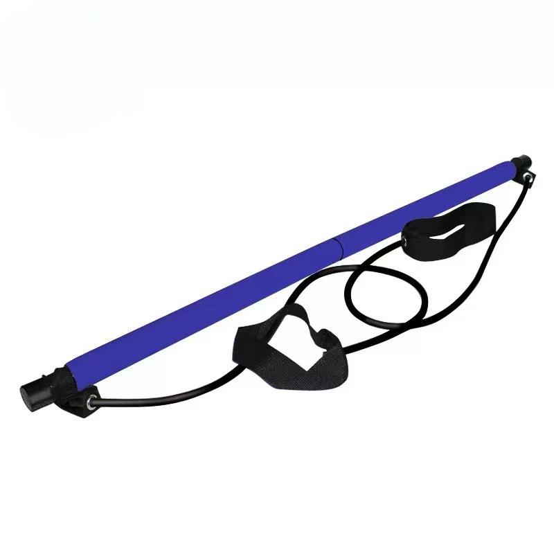 Portable Yoga Pilates Bar Stick with Resistance Band Home Gym Muscle Toning Bar Fitness Stretching Resistance Bands Set Workout