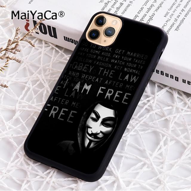 MaiYaCa Hacker Anonymous Phone Case Cover For iPhone 17 Air 16 16e 15 plus 11 12 13 14 pro max shell coque