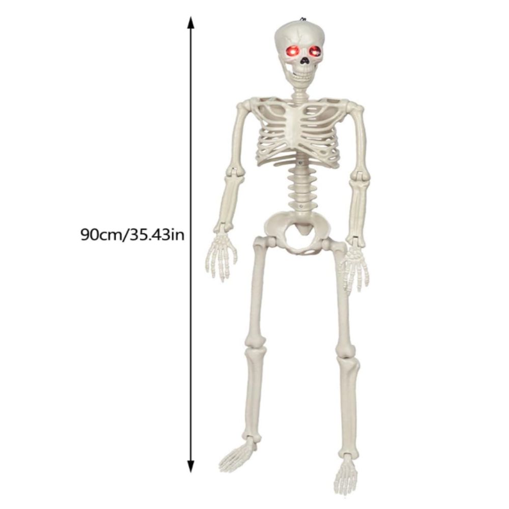 Movable Joints Halloween Skeleton Scary Sound Posable Skeleton Atmosphere Decoration