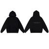 Unisex Oversized Hooded Sweatshirt With Flock Letter Print Soft Cotton Blend Warm Lined
