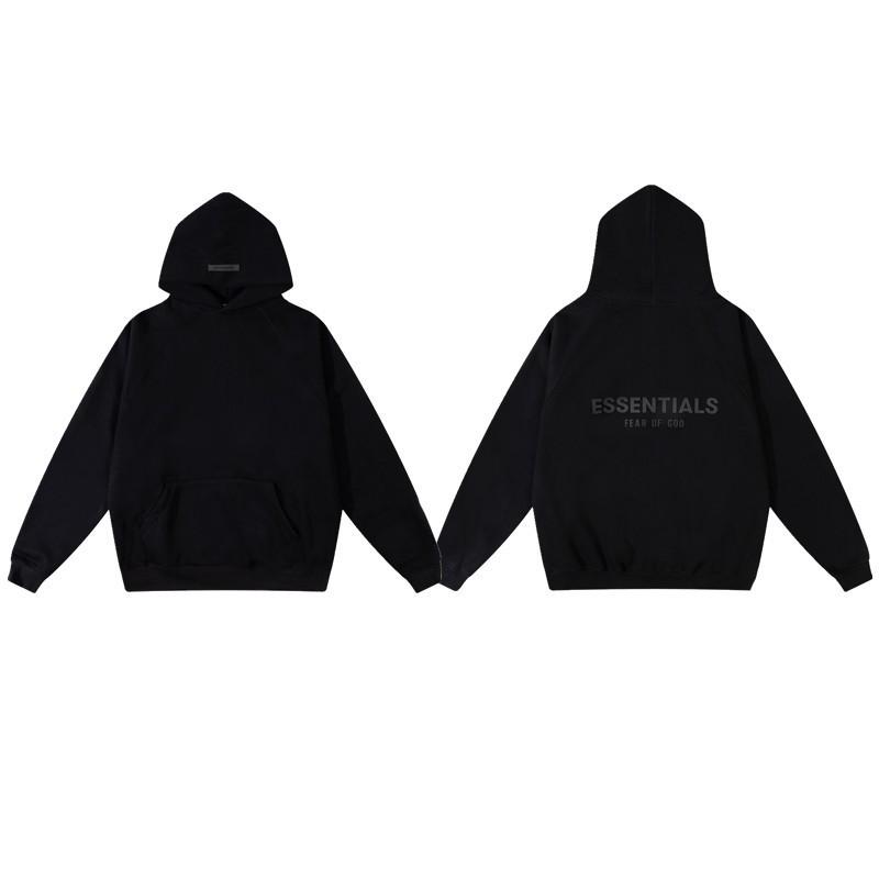 Unisex Oversized Hooded Sweatshirt With Flock Letter Print Soft Cotton Blend Warm Lined