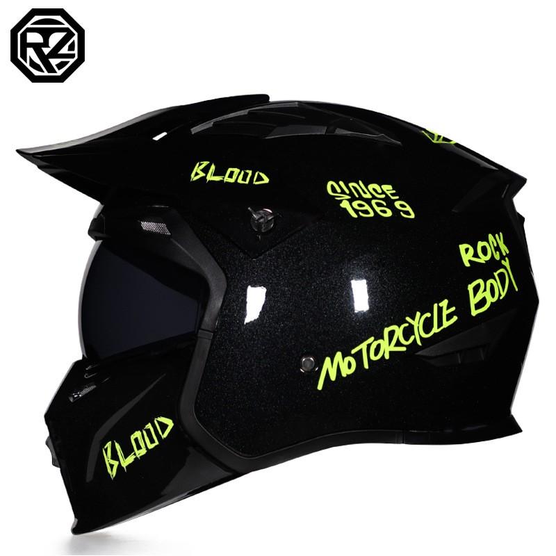 Vintage Style Motorcycle Helmet Men Women Full Face Half ABS Material Use Street Bike Riding Safety Gear