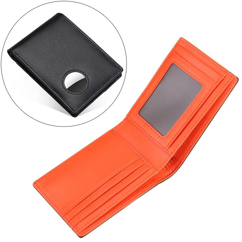 Men's Genuine Leather RFID Anti-Theft AirTag Wallet