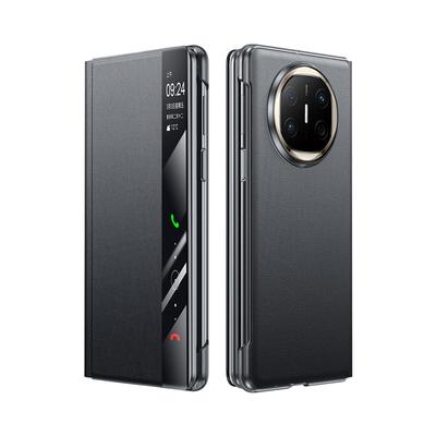 Подходит для чехла для мобильного телефона Huawei MateX6, складной, с умным окном, откидной, Mtx6, полностью закрывающий, противоударный, деловой мужской однотонный кожаный чехол