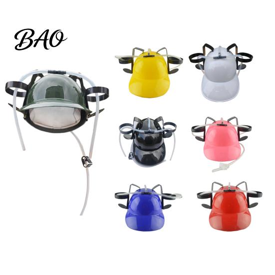 Party Headwear Drink Cap with Straw, Drinking Hat for Adults, Plastic Lazy Helmet, Hands-free Creative Beer Birthday Parties Festivals Home