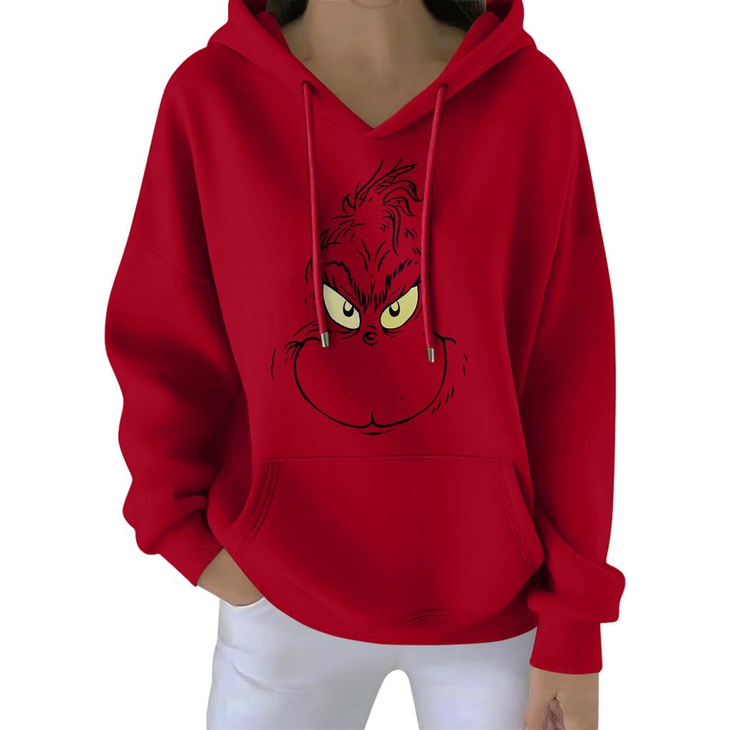 Women's Christmas Hoodie Funny Cute Christmas Holiday Sweatshirt Pullover