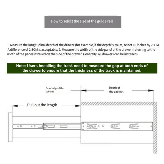 2 шт. Направляющие для ящиков из нержавеющей стали, 3-секционные, с плавным закрыванием, шарикоподшипниковые, для бокового монтажа сзади, полного выдвижения