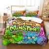 Game My Singing Monsters Bedding Set Printed Bed Set With Pillowcase Duvet Cover Soft Queen King Size Bedclothes Home Boys Adult