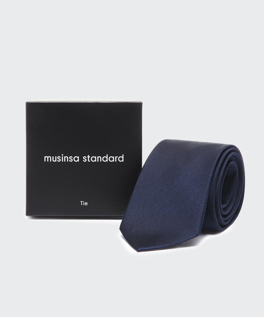 MUSINSA STANDARD Silk Solid Tie [Navy]