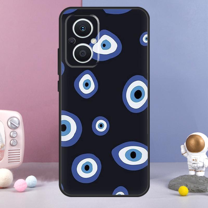 Счастливый глаз Синий с принтом Глаза Дьявола Чехол Для OPPO Reno 8 Lite 11F 12F 13F 14F 10 11 12 13 14 Pro OPPO Find X9 X5 X6 X8 Pro Чехол