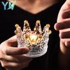 Стеклянный подсвечник-корона Прозрачная пепельница Многоцелевой домашний декор Креативная центральная композиция стола для свадебной вечеринки гостиной