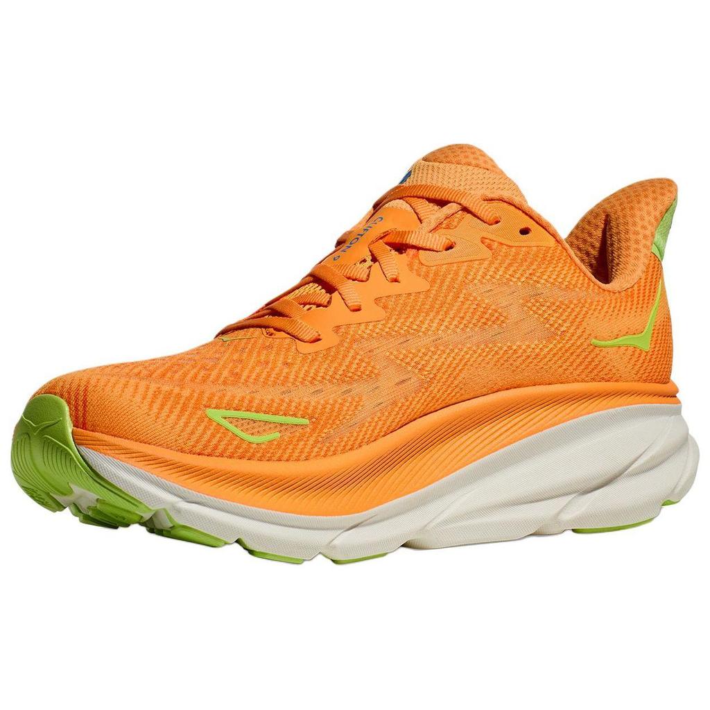 HOKA Clifton 9 2E Wide Solar Flare Lettuce Men Sneakers Orange 1132210-SLRL