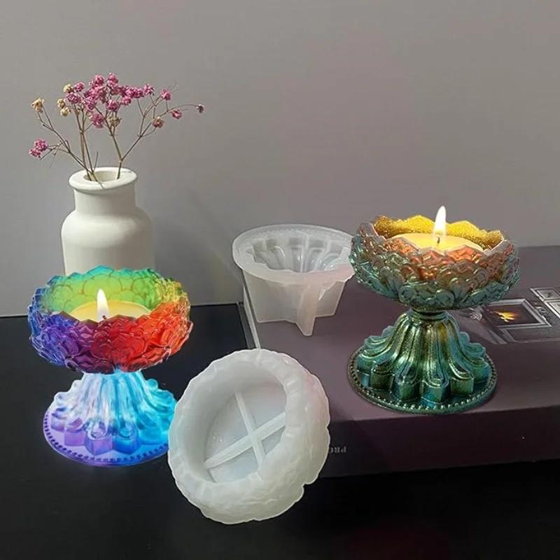 Высококачественная силиконовая форма для DIY-подсвечника-лотоса, форма для подставки-лотоса, форма для подноса-лотоса, украшения, форма для литья эпоксидной смолы, декор для дома