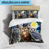 Night Owls In The Moonlight 3pcs Bedding,Including 1pc Duvet Cover And 2pcs Pillowcases Perfect for Christmas,Ideal for Bedroom, Dormitory