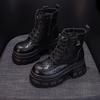 Thick-soled Hollowed Martin Boots Hollowed Breathable Mesh Boots Punched Hole Martin Boots Height-increasing Women's Boots