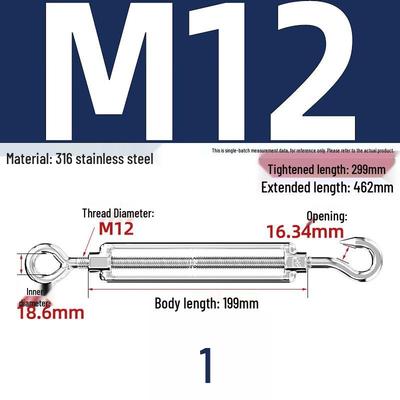 Натяжитель Jundingying M14 из нержавеющей стали 316 с ушками