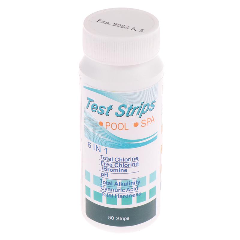 6 в 1 универсальные тест-полоски для определения pH хлора, бумага для тестирования воды в спа-бассейне