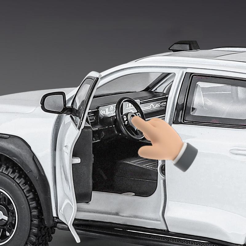 1:24 Great Wall Motor POER Pickup Alloy Diecast Off-road Vehicles Car Model Outdoor Display Collection Ornaments Birthday Gifts