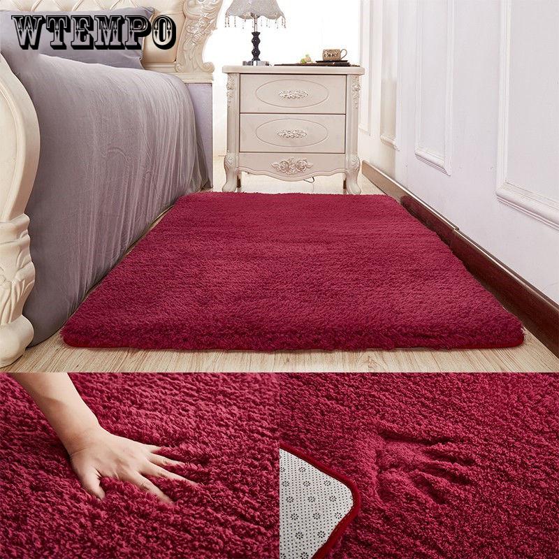 Нескользящий ковер для гостиной, журнальный столик, одеяло, прикроватный коврик для спальни, коврики для йоги, однотонный плюшевый коврик