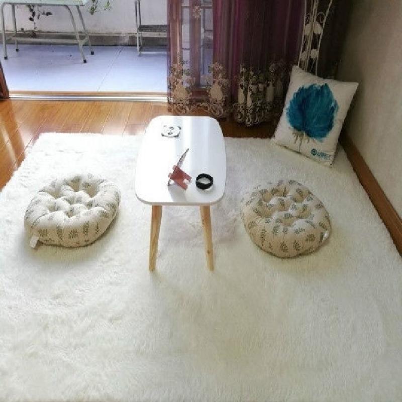 Однотонный пушистый ковер в минималистичном стиле для помещений, прикроватный коврик для спальни, пушистый плюшевый ковер, нескользящий коврик для пола