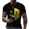 Funny XOXO Smiling Face Graphic 3D Printed Men's T-shirts Street Fashion Casual Sports Shirt Male O-Neck Oversized T-Shirt Tops