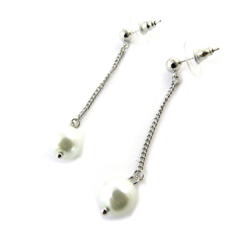 Les Trésors De Lily [N6282] - Дизайнерские серьги Perla из серебра цвета слоновой кости.