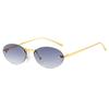 Cat Eye Sun Glasses Female Outdoor Shopping Shades Rimless Driving Eyewear Glasses Retro Oval Sun Glasses Shades UV400