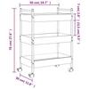 VidaXL Kitchen Trolley, Shelf with Wheels, Service Cart, Indoor Living Room Bathroom Storage Furniture, Oak 842357