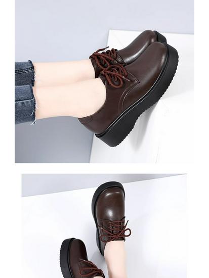 Женские кожаные лоферы Woodpecker с мягкой подошвой - Новинка 2025 года, повседневная обувь в британском стиле, черные, для осени