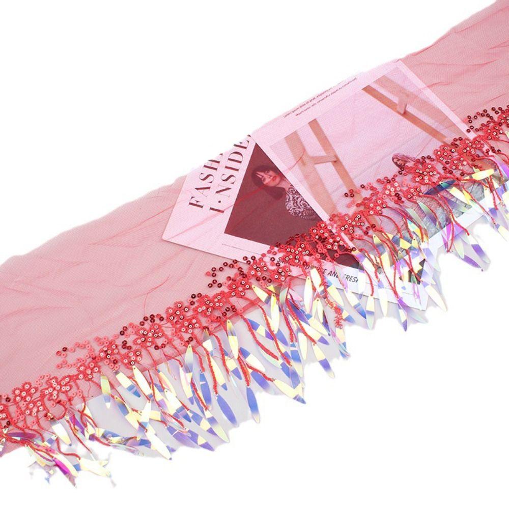 10 Yards Sequin Fabric Mesh Fringe Trim 6 Inches Tassel Fringe Lace Trim Ribbon  Home Accessory