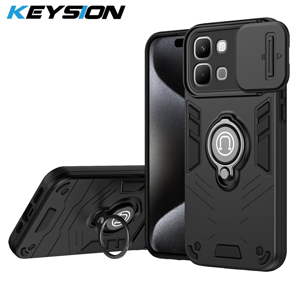 KEYSION Ударопрочный чехол-бампер с кольцом-подставкой для Infinix Note Edge 5G, чехол-книжка с защитой шторки камеры для Infinix Note Edge 5G