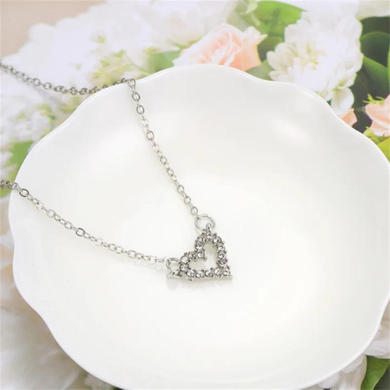 Women Fashion Necklace for Diamond Collar Chain Heart Necklace Collarbone Chain
