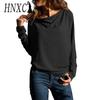 Women's Fashion Casual Autumn Winter Colour Block Print  Long Sleeve O-Neck Blouses & Shirts