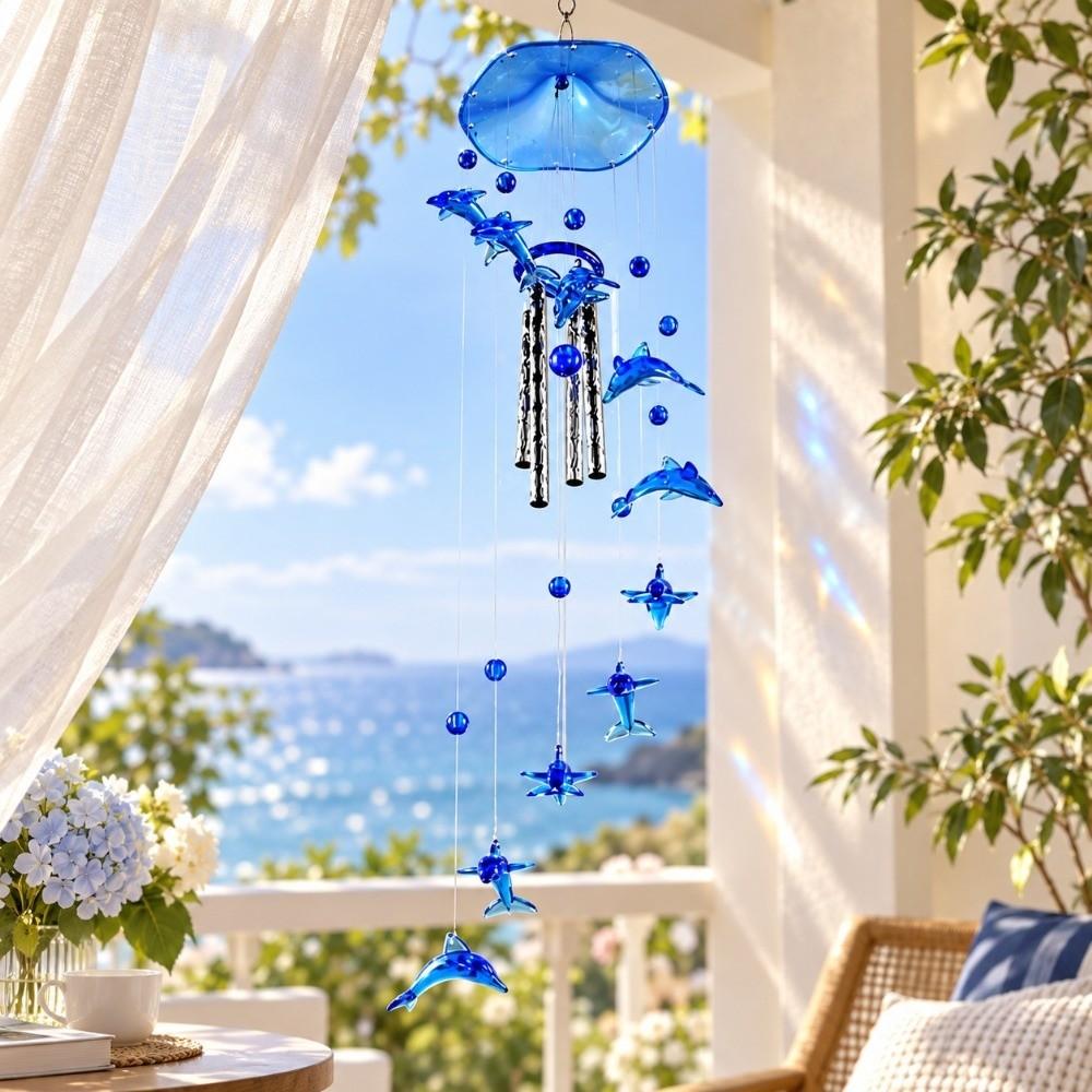 Metal Tubes Butterfly Wind Chime Star Garden Wind Chimes Window Ornaments Christmas