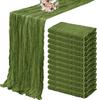 10PCS Terracotta Semi-Sheer Table Runner Gauze Cheesecloth Table Setting Dining Wedding Reception Events Christmas Fall Decor