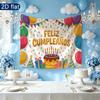 Birthday Balloons Confetti Gifts Party Backdrop, Polyester Banner for Wall Decor & Photo Props