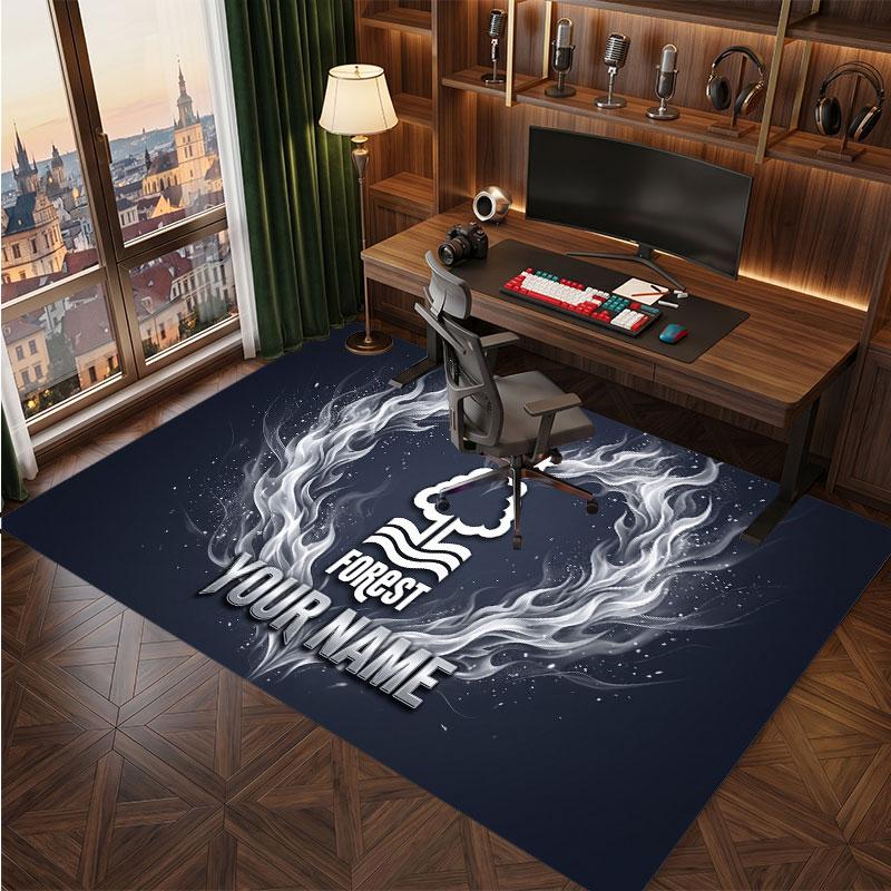 Nottingham Forest Custom Crystal Velvet Rug, Personalized Name Text Print, Football Logo Soft Non‑Slip Floor Mat Home Decor Gift